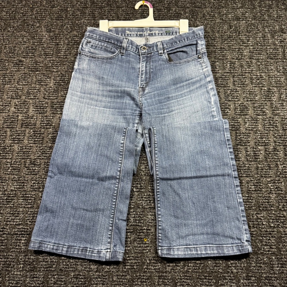 Levis Jeans Mens Blue Medium Wash Green Tab White Patch Straight Leg 33x30